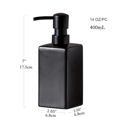 Lotion Dispenser Matte Soap Dispenser Ceramic Lotion for Bathroom Countertop Dish Soap Pump - color: Matte Black, size: Circular