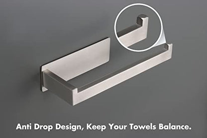 Hand Towel Holder, Strong Self Adhesive Hand Towel Ring, Thicken SUS304 Stainless Steel Hand Towel Bar/Rack, No Drilling Modern Hand Towel Hanger (Brushed Nickel, 9 in) - color: Brushed Nickel, size: 1 Pack 9 In