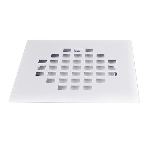 Westbrass D206PS-50 4-1/4" Square Grate Shower Drain Cover with 2" SCH 40 PVC Drain Pipe, Powder Coat White - color: Powder Coat White