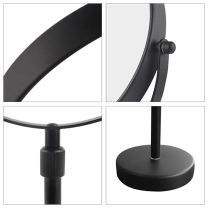 Nicesail Higher Taller Tabletop Makeup Mirror of 8 Inch, 5X Magnified Makeup Mirror Countertop Standing, Height Adjustable, Double Sided Mirror in Matte Black (8 Inch, 5X)… - color: No Light-black