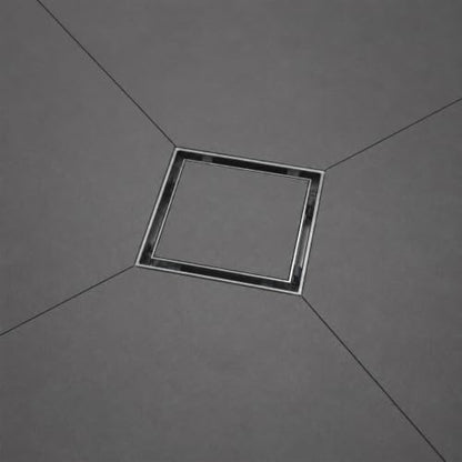 Tile-in Square Shower Drain 6 Inch with Hair Strainer, Brushed | SUS 304 Stainless Steel, Removable Grate & Hair Strainer Design, for Bathroom, Kitchen, Balcony, Garage, Basement, Toilet - color: Brushed Stainless Steel, size: 6-Inch