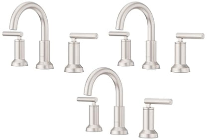 Pfister Capistrano Bathroom Sink Faucet, 8-Inch Widespread, 2-Handle, 3-Hole, NSF Certified, Spot Defense Brushed Nickel Finish, LF049CSOGS | (Pack of 3) - color: Spot Defense Brushed Nickel, size: 3 Pack