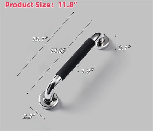 Grab Bar for Bathtub Shower Handles Bathroom Safety Bar Bathtub Anti Slip Handrail for Handicap Elderly Seniors and Disabled - size: 11.8inch
