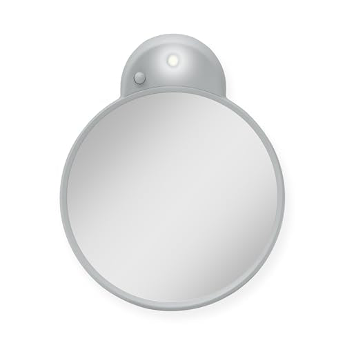 Magnifying Lighted Mirror with Retractable Suction Cups by Zadro - color: Grey