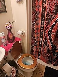 Round Toilet Seat Wood Toilet Seat Prevent Shifting with Zinc Alloy Hinges American Standard Size Toilet Seat Easy to Install also Easy to Clean(Round,Sparkling Classical Gold) - color: Classical Gold, size: Round