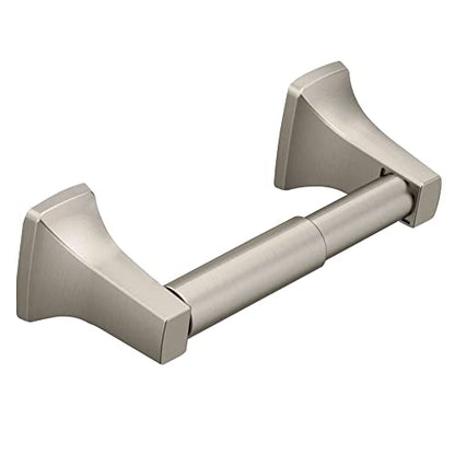 Moen Contemporary Brushed Nickel Toilet Paper Holder, Modern Wall Mounted Toilet Roll Holder, P5050BN (Pack of 2) - size: 1 Count (Pack of 2)