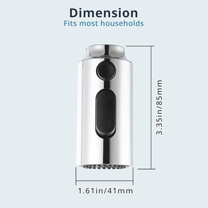 Pull Down Faucet Head Replacement Chrome, Pull Out Kitchen Faucet Spray Head Sprayer Sink Nozzle with 9 Faucet Adapter, American Standard for G1/2 Male Connector - color: Polished Chrome