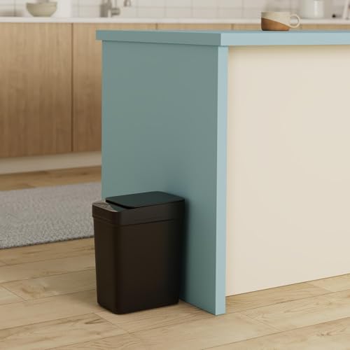 Anborry Bathroom Automatic Trash Can 2 Pack 2.2 Gal & 4 Gal Touchless Motion Sensor Small Garbage Can with Lid Smart Electric Narrow Garbage Bin for Bedroom Office Kitchen (Black) - color: 2 Pack 2.2 Gallon & 4 Gallon Black