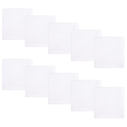 Baby Washcloths 10 Pack Rayon from Bamboo Ultra Soft Absorbent Terry Wash Cloth 10" x 10" Bath Towels for Face Burp Wipes Reusable Lightweight Newborn Essentials Shower Gift Set - color: White