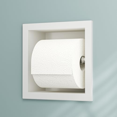 Neodrain White 304 Stainless Steel Recessed in Wall Toilet Paper Holder | Rustproof,Durable construction, Space-saving, Built-in Wall toilet paper Holder for Bathroom & RV - color: White, size: 6X6In