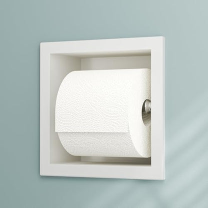 Neodrain White 304 Stainless Steel Recessed in Wall Toilet Paper Holder | Rustproof,Durable construction, Space-saving, Built-in Wall toilet paper Holder for Bathroom & RV - color: White, size: 6X6In