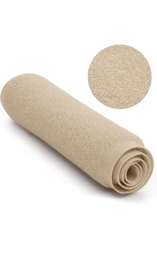 Home Expressions Non Slip with Suction Cups Loofah Bathmat 27"x15" & 29.5"X16.9", PVC Loofah Bathroom Mats, Loofah Mats for Shower and Bathroom, Quick Drying, (Beige 29.5"X16.9") - size: BEIGE 29.5"X16.9"