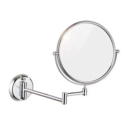 Wall Mounted Makeup Mirror, 3X Wall Mounted Magnifying Mirror Adjustable Height Double-Sided Mirrors for Bathroom Vanity,8 Inch Extendable Bathroom Mirror for Shaving 8 inches