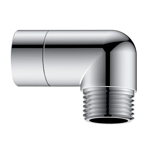 Chrome 90 Degree Elbow Shower Head Adapter All Metal | Handheld Shower Head Elbow Adapter Shower Arm Angle Adapter Shower Arm Extension Showeradapter For Shower Head Extension Pipe - color: Chrome, size: 90°