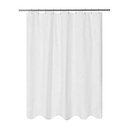 Embossed Microfiber Stall Shower Curtain Liner 60 x 72 inches, Soft Fabric Shower Curtain Washable and Water Repellent,60x72, White - color: White, size: 60"W x 72"L (Pack of 1)