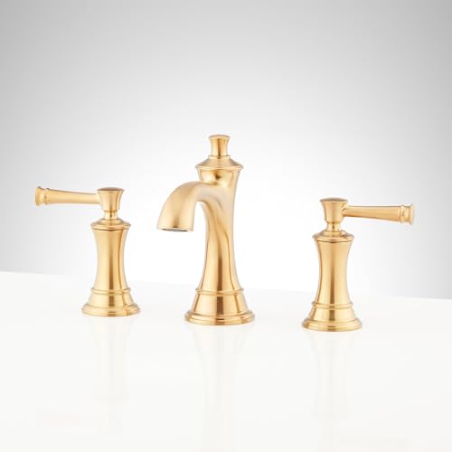 Signature Hardware 948585 Beasley 1.2 GPM Widespread Bathroom Faucet with Pop-Up Drain Assembly - Brushed Gold - color: Brushed Gold
