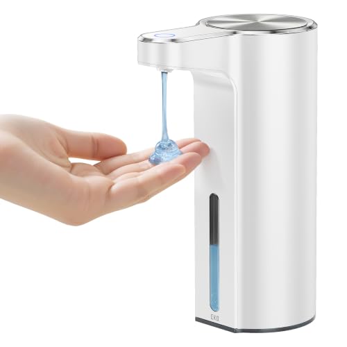 EKO Aroma Touchless Automatic Soap Dispenser for Bathroom and Kitchen, Liquid Hand Soap Dispenser, Water-Resistant and Rechargeable, 9 fl oz (White) - color: White, size: 9 oz (Standard Rechargeable)