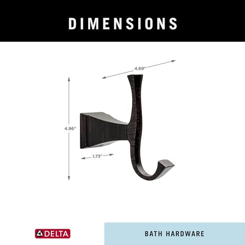 DELTA FAUCET 75135-RB Dryden Wall Mounted Double Towel Hook in SpotShield Venetian Bronze - color: Venetian Bronze, size: (Pack of 1)