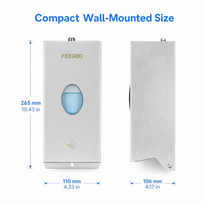 Automatic Soap Dispenser, 27 fl oz Stainless Steel Wall Mounted