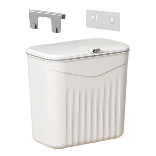 Food Waste Bin for Kitchen Wall Mounted Kitchen Trash with Lid | Home Daily Supplies for Over Door Under Cabinet Laundry Offices Dormitory Apartment Bathroom