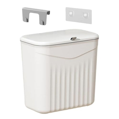 Food Waste Bin for Kitchen Wall Mounted Kitchen Trash with Lid | Home Daily Supplies for Over Door Under Cabinet Laundry Offices Dormitory Apartment Bathroom