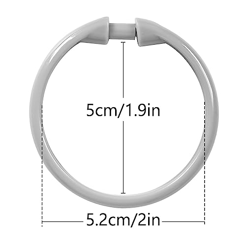Grey Shower Curtain Hooks Rings, 12 Pcs Circular Plastic Shower Curtain Rings for Bathroom, Plastic Shower Curtain Hooks for Shower Curtain Rod, Shower Hooks Rings for Shower Curtain - color: Grey