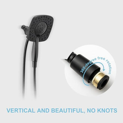 OFFO Shower Hose, Kink Free Stainless Steel Shower Hose Attachment Electroplating Handheld Shower Head Hose Flex Hoses Extension with Brass Insert & Nut for Pet Bathing Cleaning 80 in, Matte Black - color: Matte Black, size: 80 in