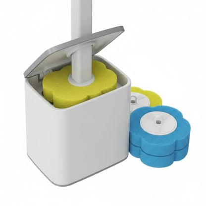 Disposable Toilet Brush,Toilet Bowl Cleaning System with Disposable Wand, Brush Holder and Refills,Storage Caddy and 18disinfecting Refill Heads (Gray)
