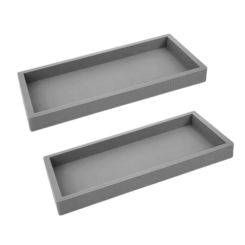 Spacewiser Countertop & Vanity Silicone Tray – 2 PC Small 7.7" Soap Tray | Kitchen Soap Tray Set, Dish Soap Tray for Kitchen Counter, Kitchen Sink Tray, Silicone Soap Dispenser Tray & Sponge Holder - color: Modern Gray, size: 2 PC Small - 7"
