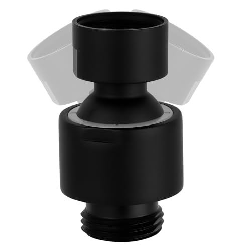 Hibbent Adjustable Metal Shower Head Swivel Ball Joint Adapter, Solid Brass, Matte Black, 30 Swivel, G1/2 Connections, Easy Install - color: Matte Black