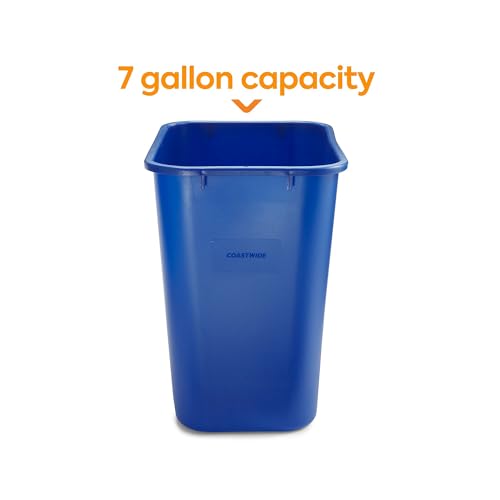 COASTWIDE Professional Plastic Indoor Recycling Wastebasket Without Lid, Blue,Plastic, 7 Gallon (CW56432) - color: Blue, size: 7 Gal., style: 1 Pack