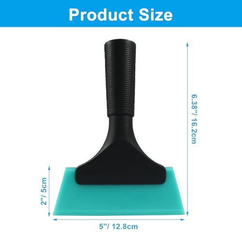 Hordion 2Pcs Small Squeegee 5" Rubber Blade Window Tint Squeegee Light Blue | Light Blue Mini Wiper for Car Windshield Mirror Shower Auto Cleaning - color: Light Blue