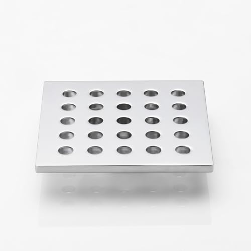 3.75 Inch Square Shower Drain Cover 95MM Floor Drain Grate (Chrome) - color: Chrome