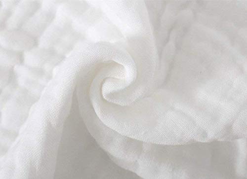 Baby Muslin Bath Towel 3Pack 40"x40", 6-Layer Cotton for Newborn - color: White & Pink