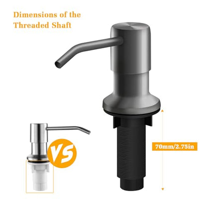 Soap Dispenser for Kitchen Sink, Built in Sink Soap Dispenser Lotion Dispenser with 17 OZ Bottle, Refill from The Top Bar Sink Soap Dispenser, Gray - color: Gray