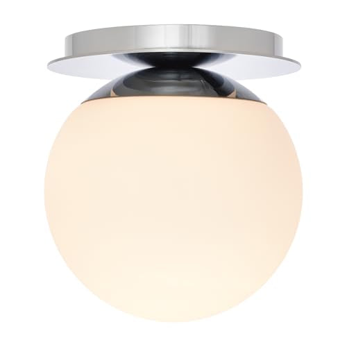 Chrome Wall Sconces, 1 Light Modern Globe Sconce, Wall Light for Bedroom Bathroom Living Room & Hallway Vanity Lighting, Ceiling Light Fixture (1-Light, Chrome) - color: Chrome, size: 1-Light