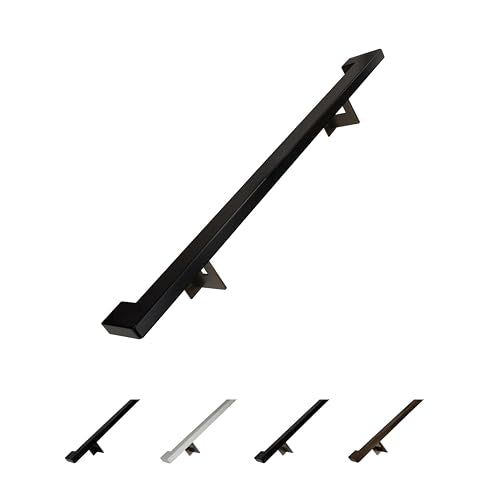 Urban Contemporary Aluminum Complete Handrail Grab Bar Set, Brackets Included, Powder Coated Finish (Bronze/Black, 3 Foot Handrail) - color: Bronze / Black, size: 3 Foot Handrail