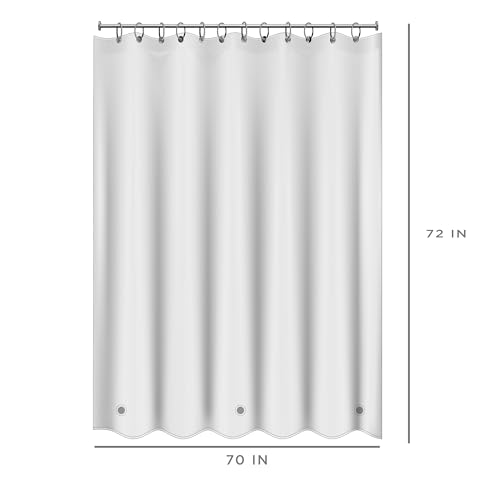 Bath Bliss Premium Hotel Weight Shower Curtain Liner, 12 Metal Eyelets, 3 Magnet Hem, x 72”, Frost - color: Frost, size: 70"W x 72"L (Pack of 1)