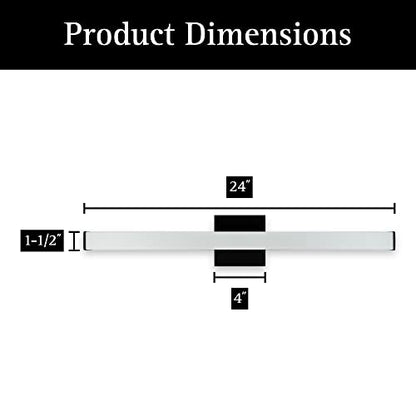Ultralux Slim LED Vanity Light Bar - Wall Mounted, TRIAC Dimmable, Modern Bathroom Mirror Light - 14.5 W, 3000K (24 inch - 1 Pack, Black) - color: Black