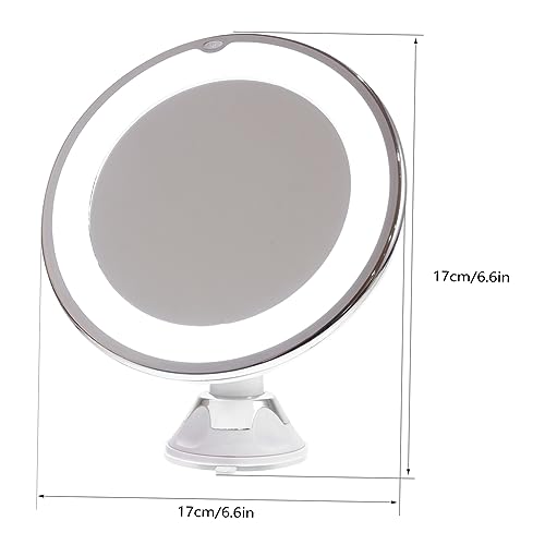 LED Lighted Makeup Mirror with Suction Cup Magnifying Vanity Mirror for Detailed Grooming for Travel and Home Use for Women