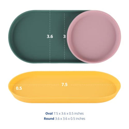 Blue Ginkgo Mini Silicone Trays – Set of 6 Easy-Clean Organizers for Bathroom, Kitchen, Desk, Vanity, and Cosmetics (Green, Yellow, Pink) - color: Green