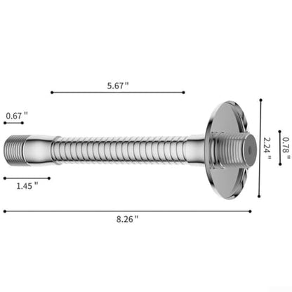 Adjustable Shower Arm Extension Stainless Steel Swivel Adapter for Rain Head - Chrome Finish 1/2 Inch IPS Thread Bathroom Upgrade