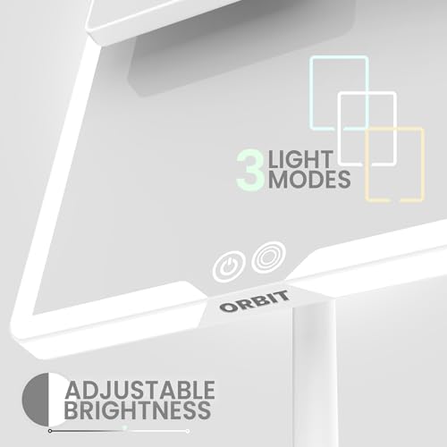 Orbit LED Vanity Mirror with Lights, 7X/1X Magnification, Dimmable & USB-C Rechargeable Tabletop Mirror (Alpine White) - color: Alpine White
