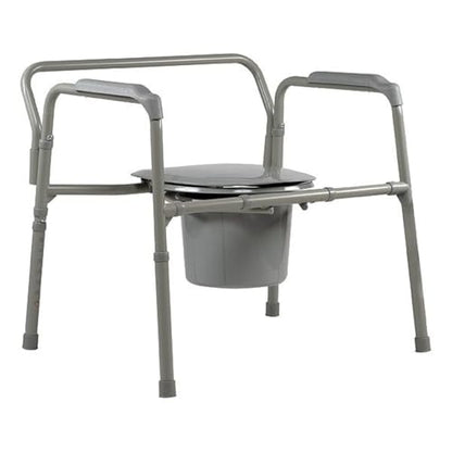 Dynarex Bariatric Folding Bedside Commode, 3 in 1 Portable Toilet Chair, Raised Toilet Seat and Toilet Safety Rail, 1 Commode - size: Bariatric
