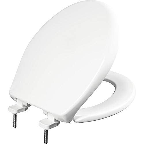 BEMIS 790TDGSL Commercial Heavy Duty Closed Front Toilet Seat with Cover, Industrial No Slam Seat with Secure Installation, Made in USA, Round, White - size: Round