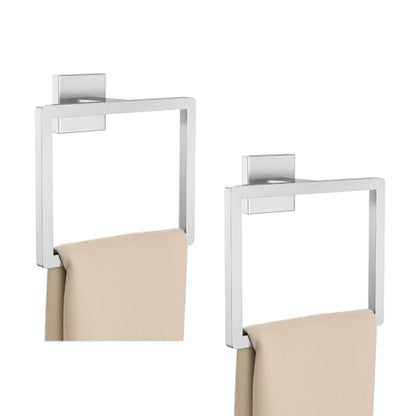 2-Piece Brushed Nickel Square Towel Ring,Modern Hand Towel Holder for Bathroom,Stainless Steel Towel Hangers Wall-Mounted Towel Rack - color: Brushed Nickel, size: 2 Pcs