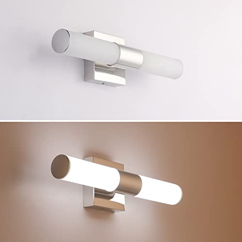 Bathroom Vanity Light Fixture, 16" Inches 8W 6000K Chrome LED Mirror Lights for Bathroom Wall Sconces Bar Lighting - size: 16 in-8W-6000K
