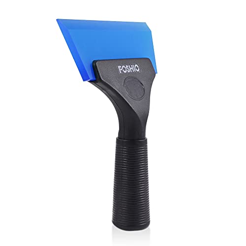 FOSHIO Small Squeegee with 5 Inch Dark Blue Rubber Blade Mini Wiper Window Tinting Tools for Mirror Glass Window Cleaner with Non-Slip Handle, 2 Pack - color: With 2 Pack Blue