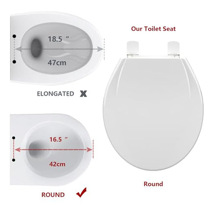 17" Round Toddler Toilet Seat, Built-In Potty Training Seat with Soft Quiet Close Non-Slip Design, Magnetic Kids Seat and Cover for Family Bathrooms, Durable and Easy to Clean,Pink - color: Pink, with Toddler Seat, size: Round (17″)