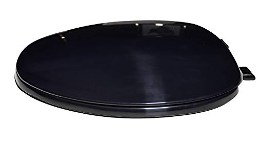 Centoco Toilet Seat Elongated, Residential, Top Mount Plastic Hinge, Black | Plastic, Closed Front, Cover, Made in the USA, 600-407 - color: Black, size: Elongated, style: Closed Front / Made in the USA